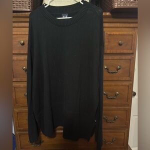 Gap Women’s Long Sleeve Knit Sweater Size XXL Black Crew Neck 100% Cotton